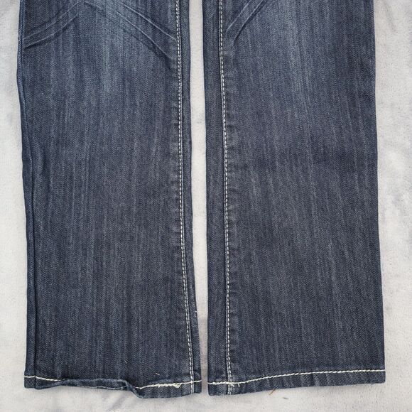 Refuge Pants Womens 6 Blue Knock Out Skinny Boot Low Rise Dark Wash Denim Jeans - Picture 14 of 16